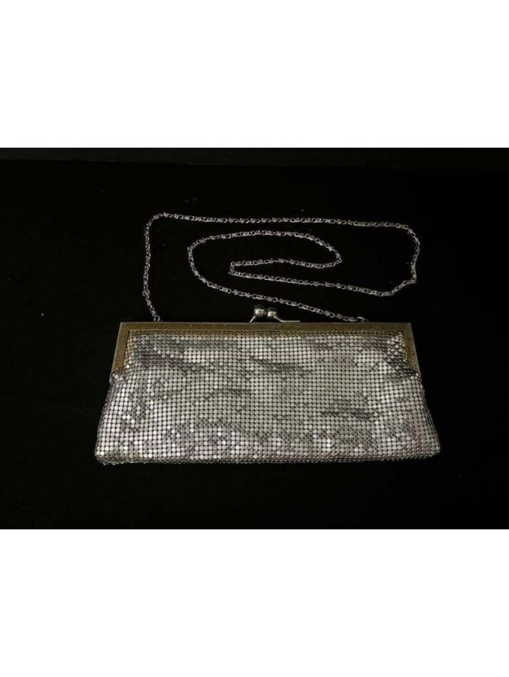 Vintage Silver Metal Mesh Clutch Bag